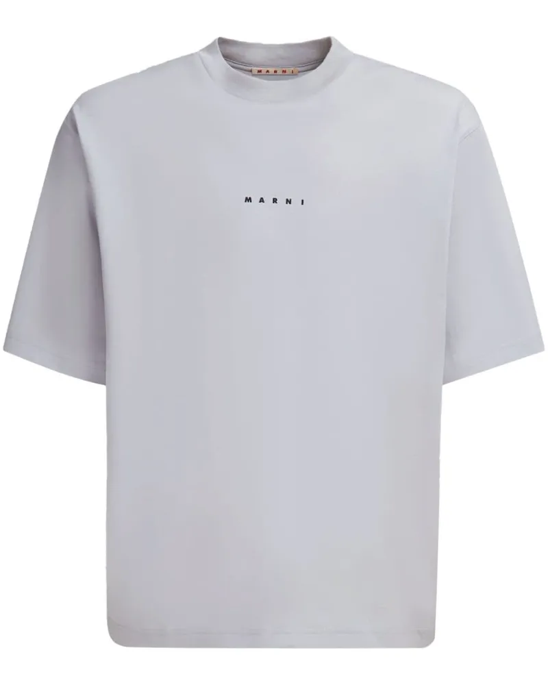 Marni T-Shirt mit Logo-Print Grau