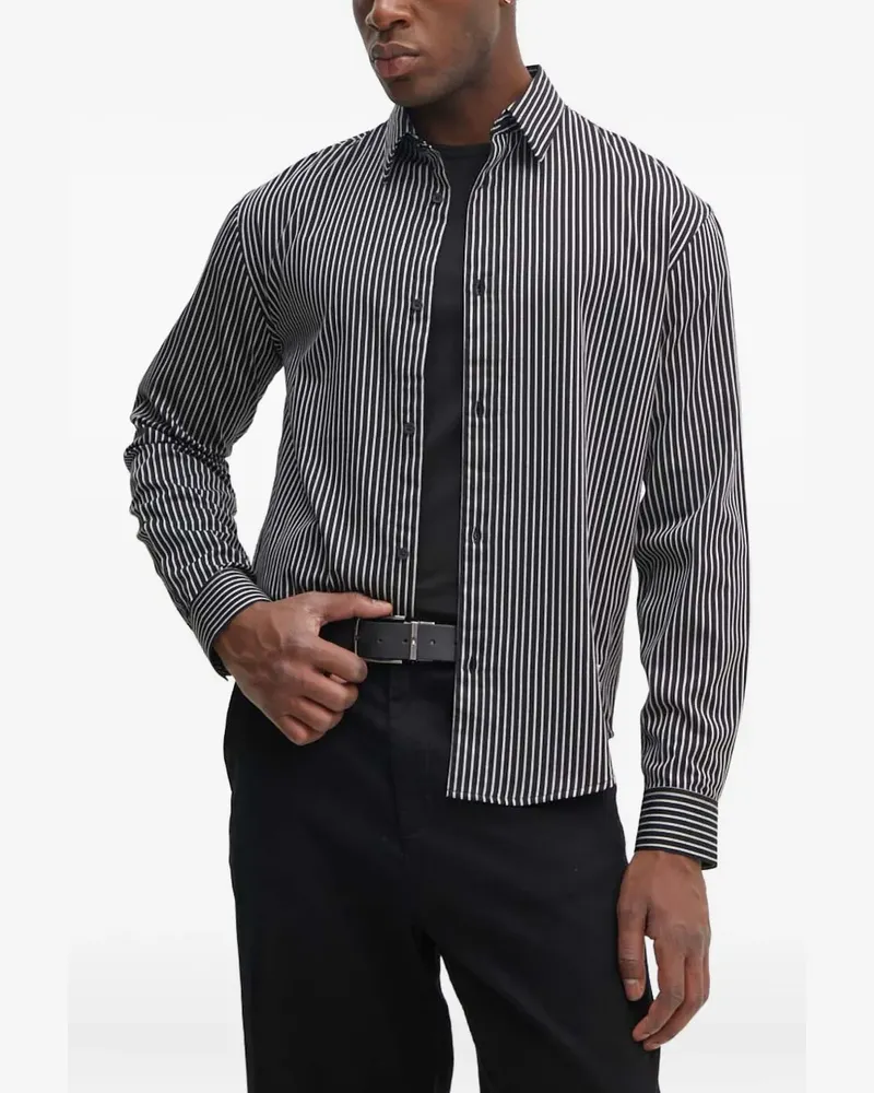 Armani Exchange striped long-sleeve shirt - Schwarz Schwarz