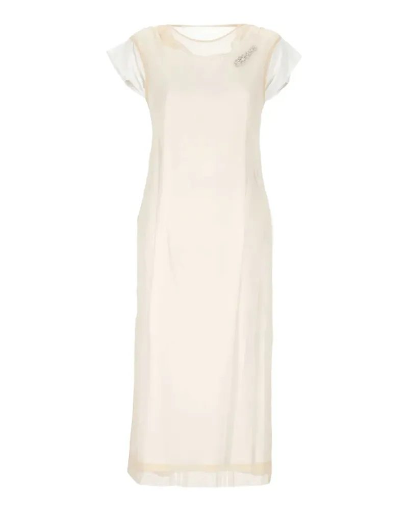 Simone Rocha lace-trim crystal-embellished dress - Weiß Weiß