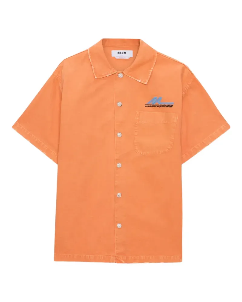 MSGM Ausgefranstes Hemd mit Knöpfen - Orange Orange