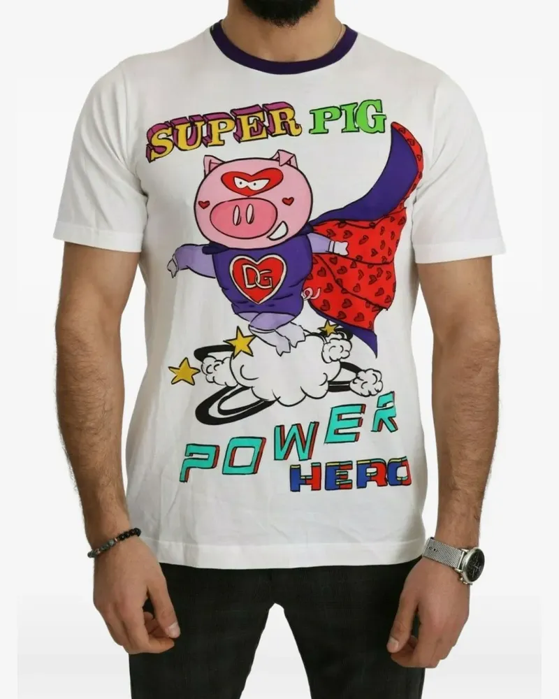 Dolce & Gabbana T-Shirt mit grafischem Print - Weiß Weiß