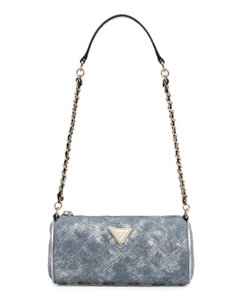 Guess Gesteppte Giully Schultertasche im Metallic-Look - Blau Blau