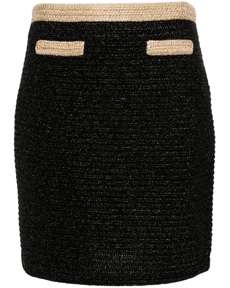 Miu Miu Gestrickter Lamé-Minirock - Schwarz Schwarz
