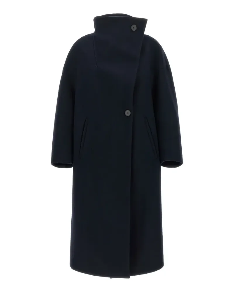 TELA Scott asymmetrical high-neck coat - Blau Blau