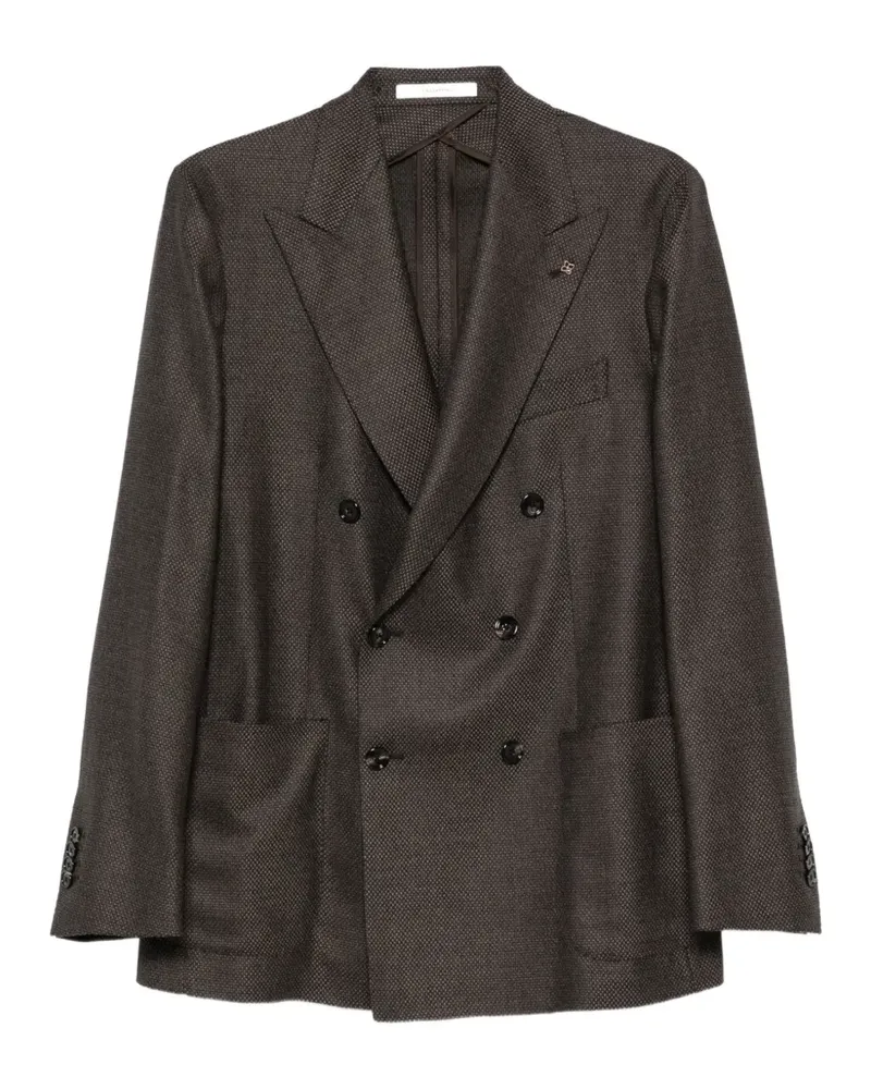 Tagliatore Doppelreihige Jacke mit Mikro-Muster - Braun Braun