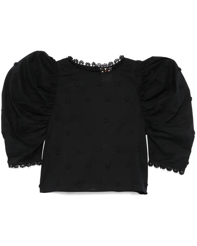 FARM Rio Bluse mit 3D-Blumen - Schwarz Schwarz