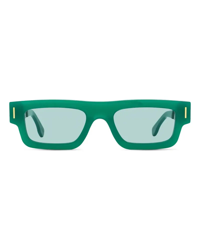 RETROSUPERFUTURE Eckige Sonnenbrille mit tiefem Profil - Grün Grün