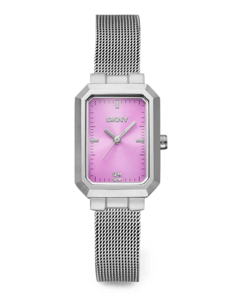 DKNY Armbanduhr mit eckigem Gehäuse 22mm - Rosa Rosa