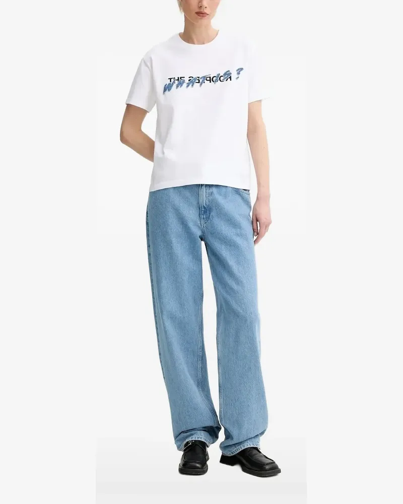 The Kooples T-Shirt mit Jeans-Logo - Weiß Weiß