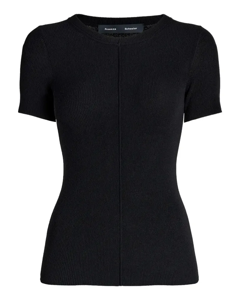 Proenza Schouler Geripptes Sky T-Shirt - Schwarz Schwarz