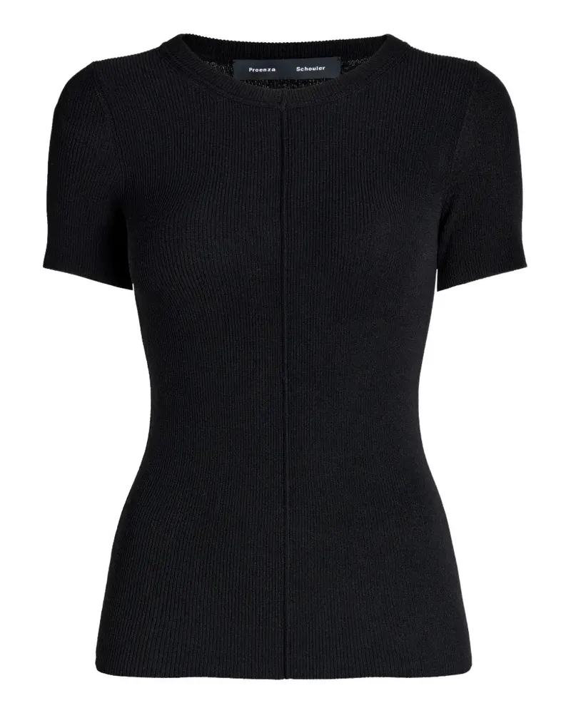 Proenza Schouler Geripptes Sky T-Shirt - Schwarz Schwarz