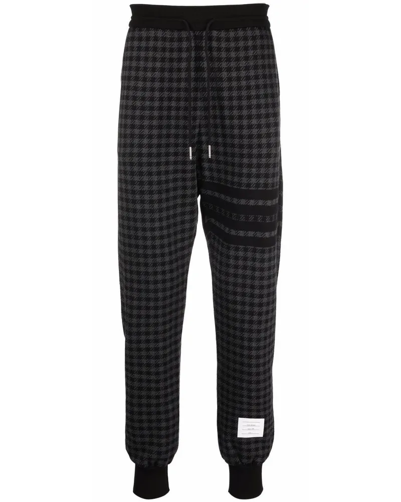 Thom Browne Jogginghose mit Hahnentrittmuster - Schwarz Schwarz