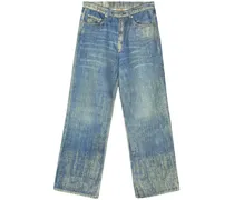 Gerade Jeans im Distressed-Look - Blau