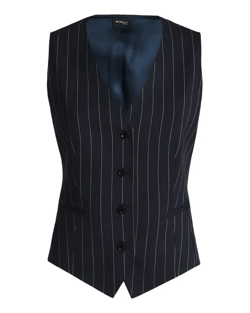 Kiton Weste mit Nadelstreifen - Blau Blau