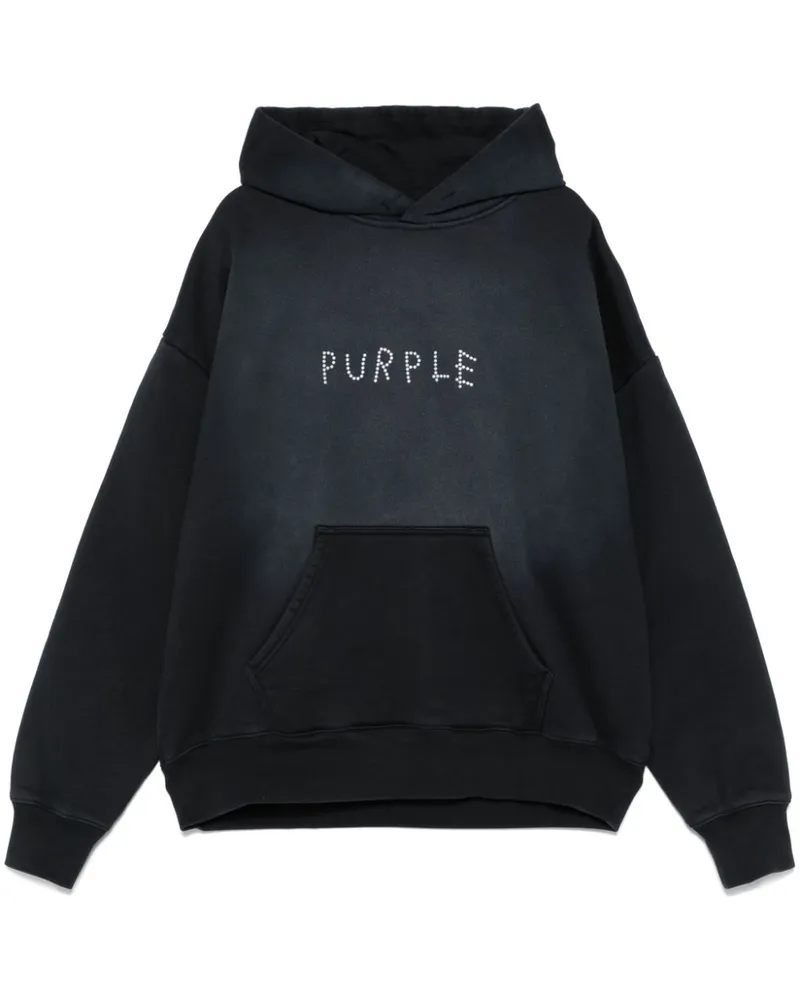 PURPLE BRAND Hoodie mit Logo-Verzierung Schwarz
