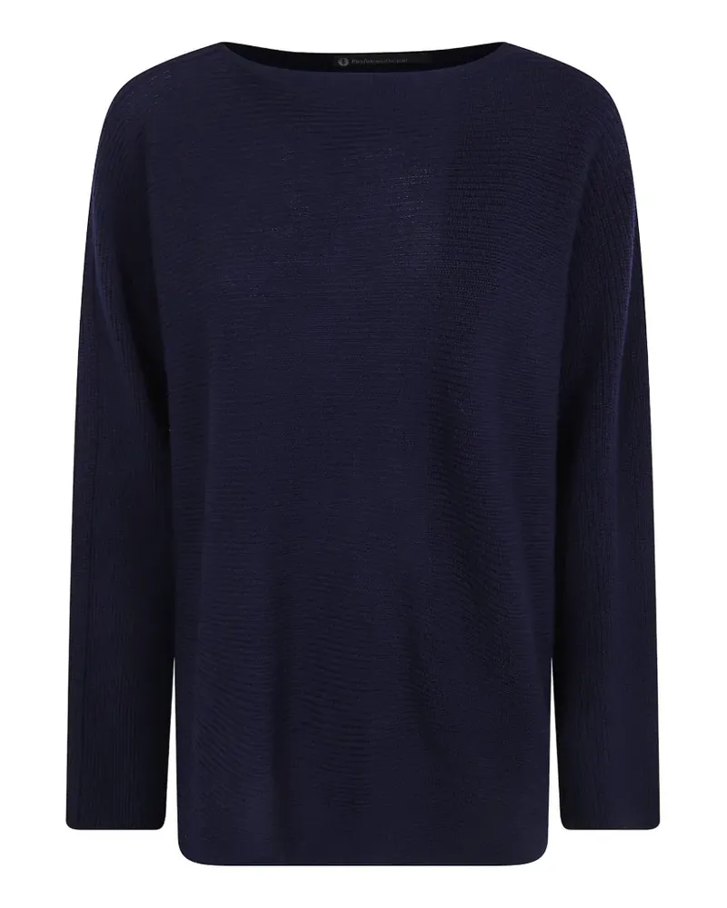 Pier Antonio Gaspari Gerippter Pullover mit U-Boot-Ausschnitt - Blau Blau