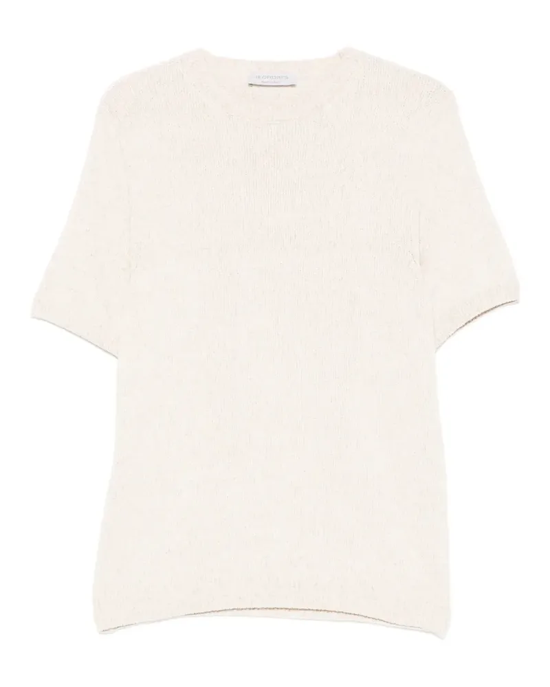 Jeordie's short-sleeve knitted sweater - Nude Nude