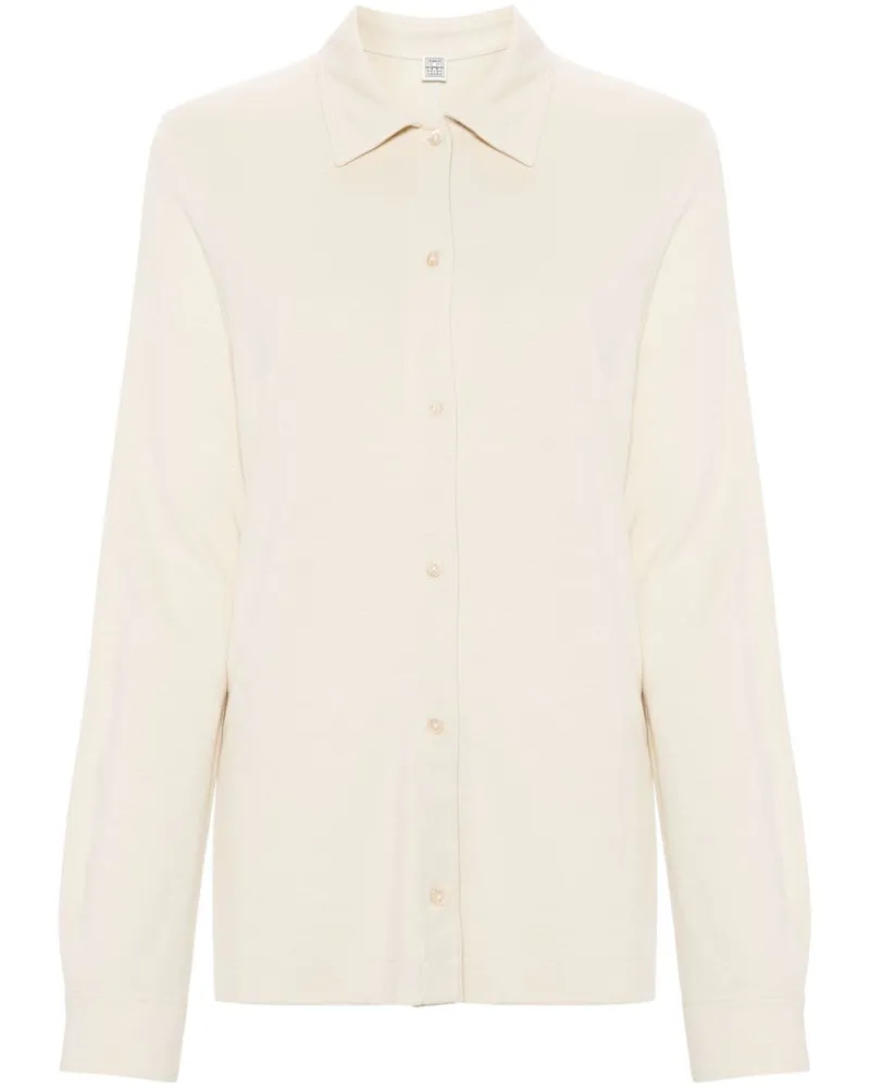 Totême jersey button-up shirt - Nude Nude