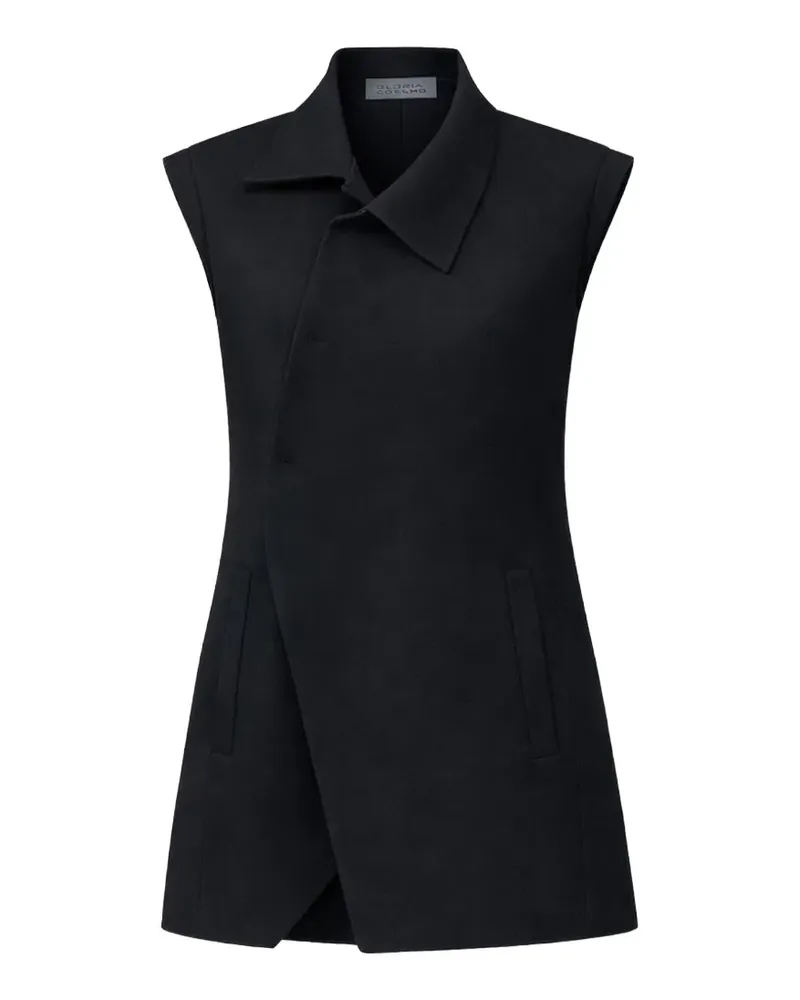 Gloria Coelho Asymmetrischer Mantel - Schwarz Schwarz