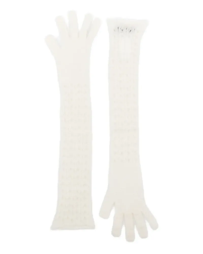 Fabiana Filippi Fingerlose Handschuhe - Weiß Weiß