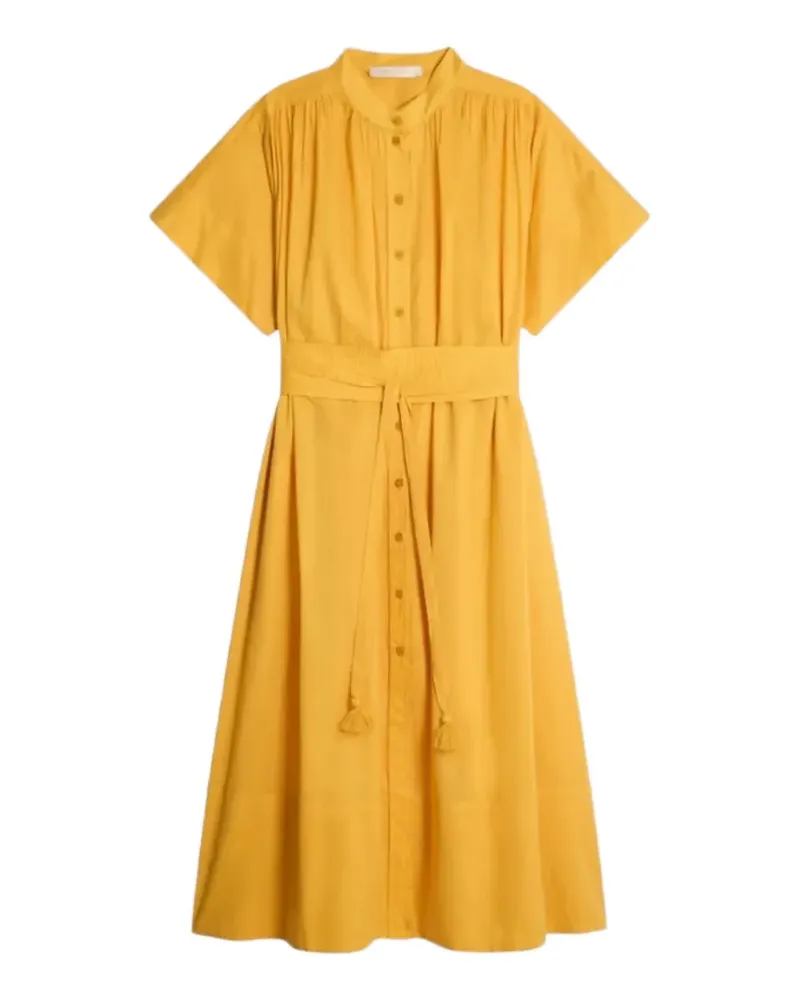 Vanessa Bruno Ciao belted tassel-detail midi dress - Gelb Gelb
