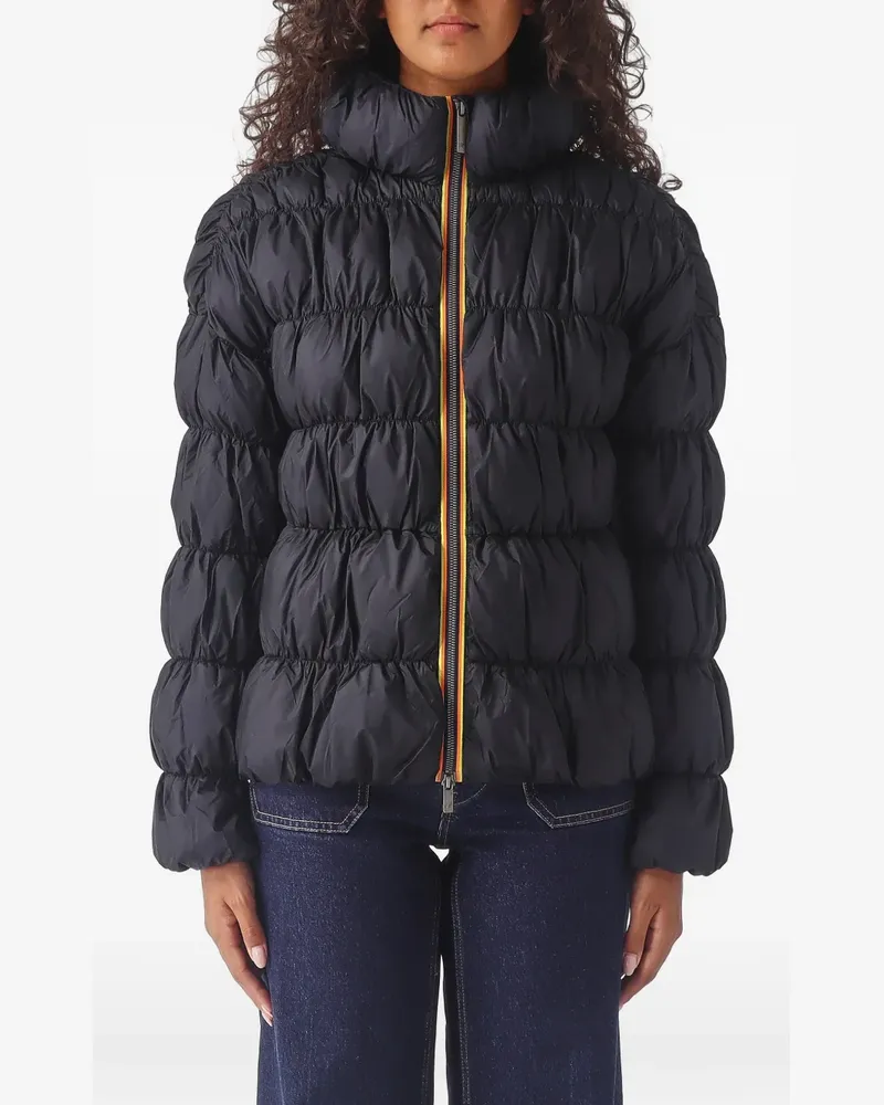 K-Way Gesteppte Frayn Kapuzenjacke - Blau Blau