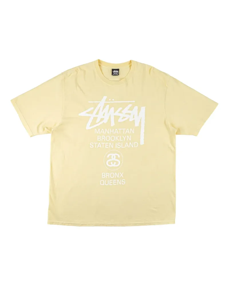 Stüssy New York World Tour T-Shirt - Gelb Gelb