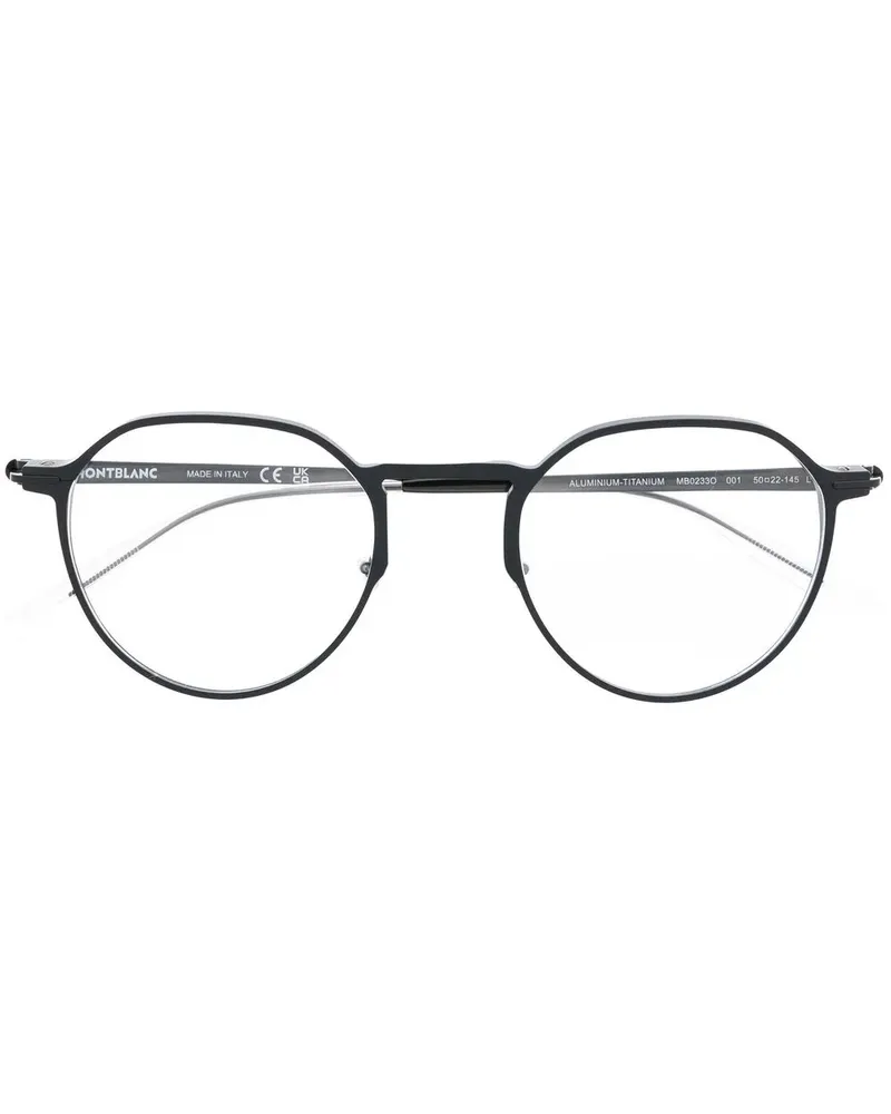 Montblanc Brille mit rundem Gestell - Schwarz Schwarz