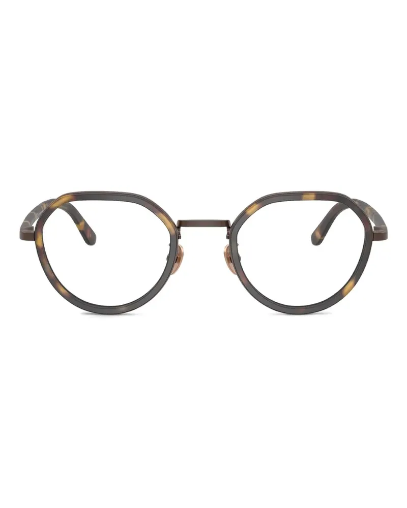 Giorgio Armani Runde Brille in Schildpattoptik - Gelb Gelb