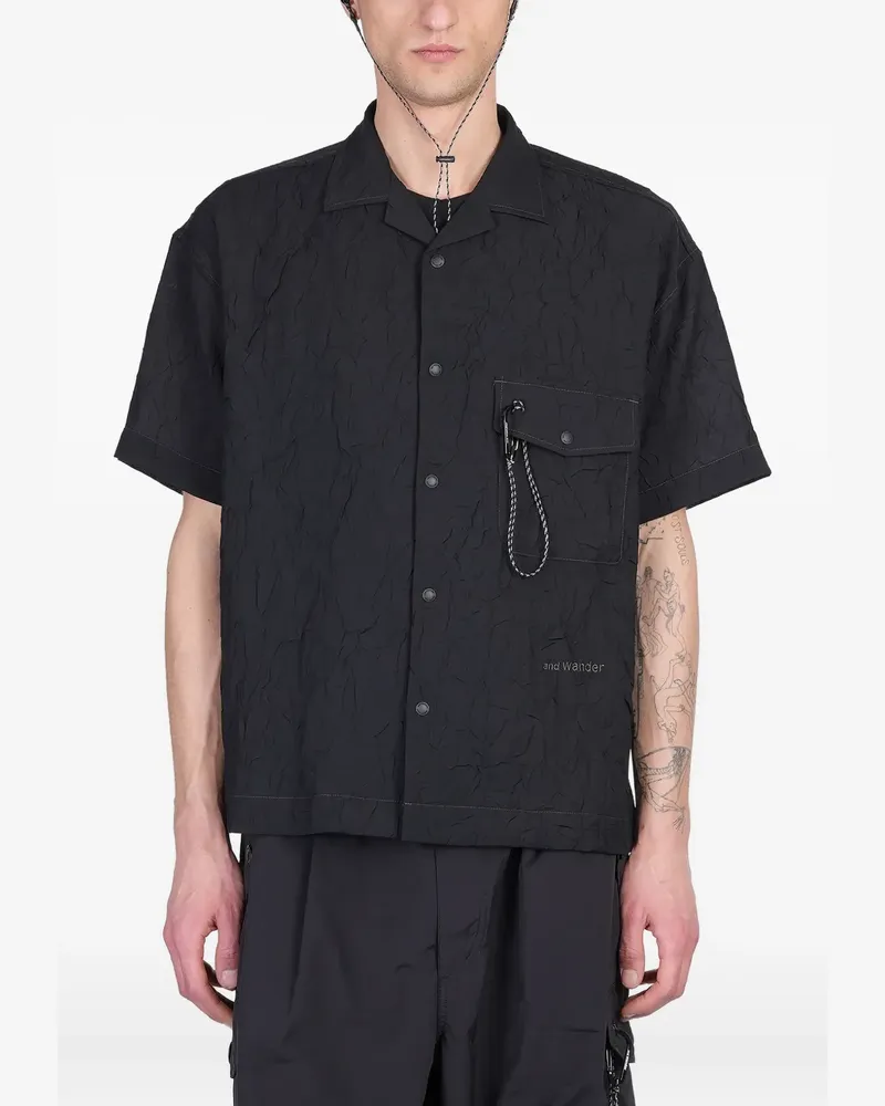 and wander Hemd in Knitteroptik - Schwarz Schwarz