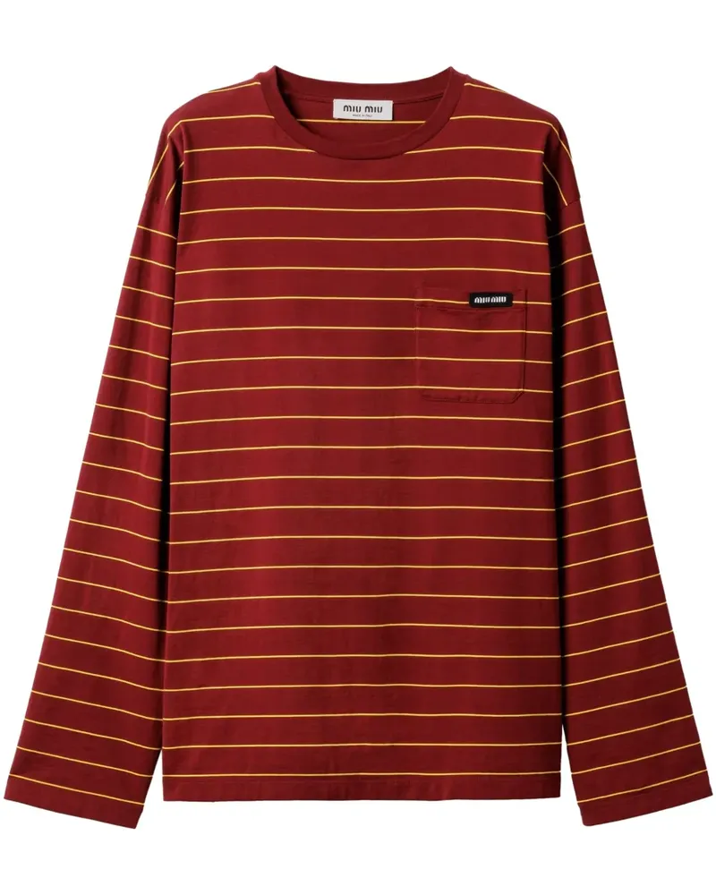 Miu Miu Klassisches Langarmshirt - Rot Rot
