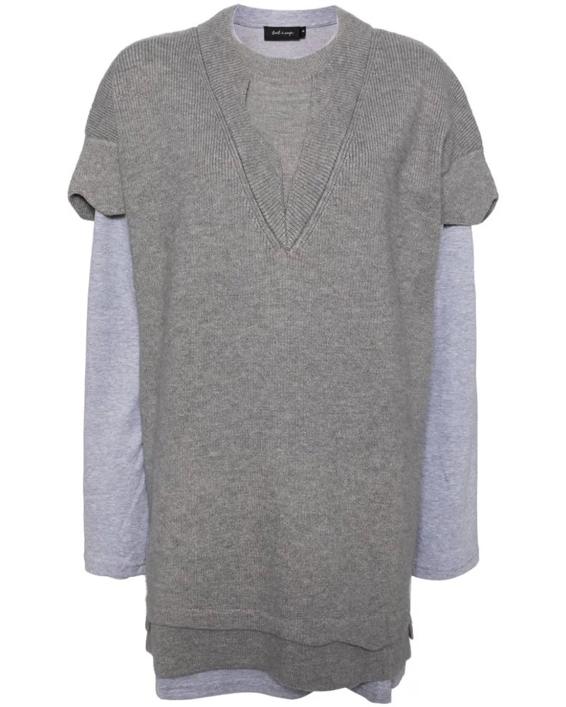 Tout a Coup Pullover-Set mit V-Ausschnitt - Grau Grau