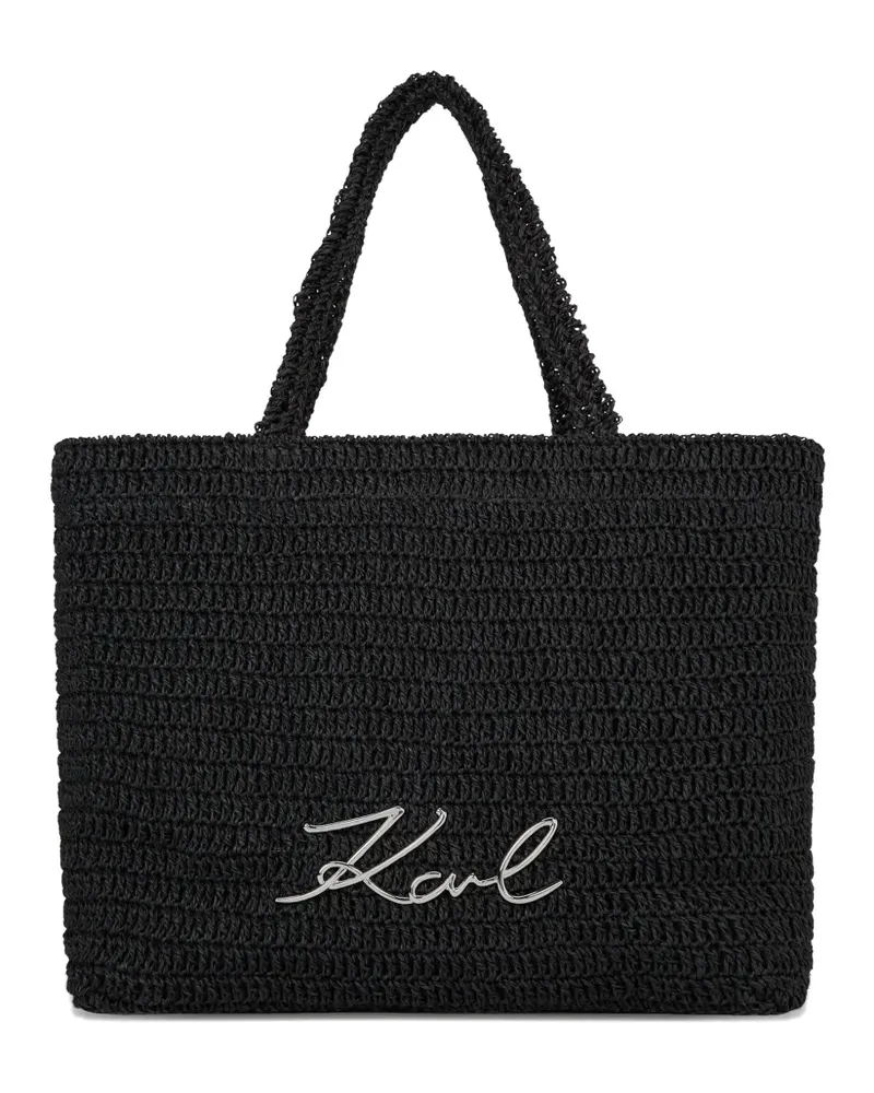 Karl Lagerfeld Gehäkelte Strandtasche - Schwarz Schwarz