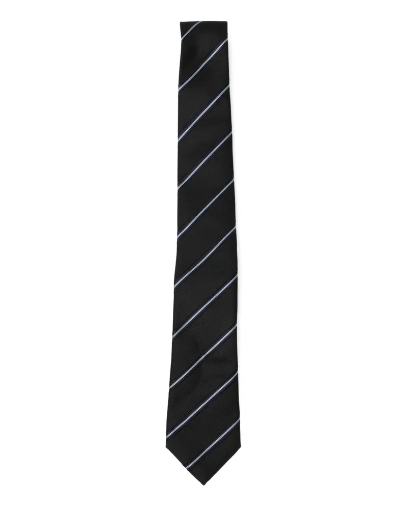 Giorgio Armani Regimental' Krawatte - Schwarz Schwarz