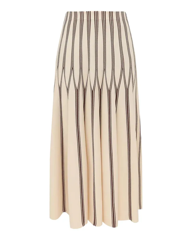 Zimmermann Gestreifter Valiant Midirock - Nude Nude