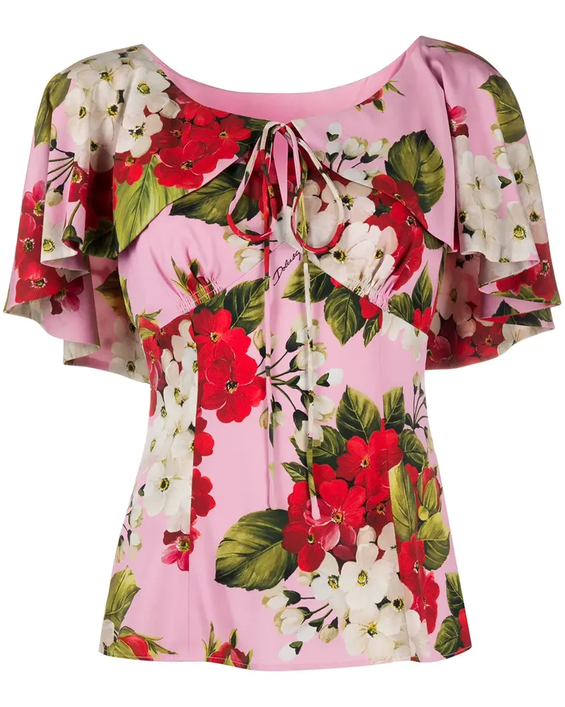 Dolce & Gabbana Bluse mit Blumen-Print - Rosa Rosa