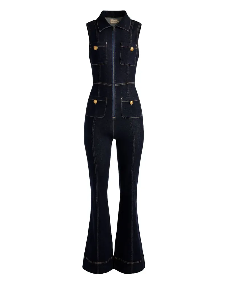 Alice + Olivia Rachel Jumpsuit mit Knopfdetail - Blau Blau
