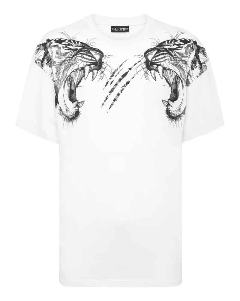 Philipp Plein T-Shirt mit Tigerkrallen-Print - Weiß Weiß