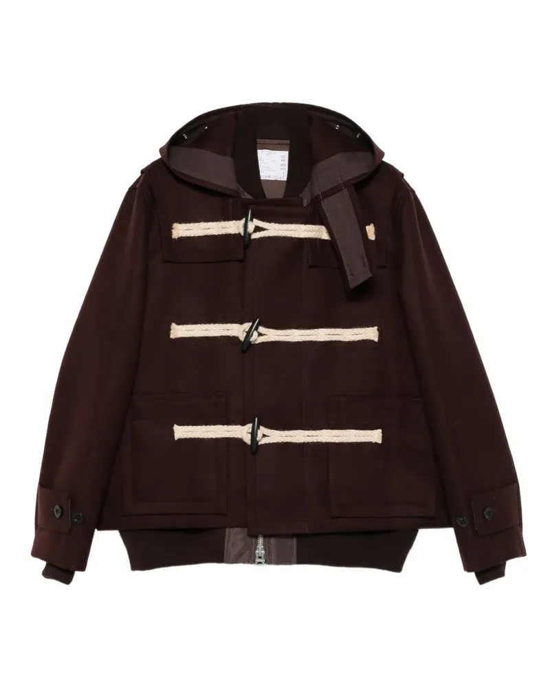 Sacai Kapuzenjacke mit Kordelzug - Braun Braun