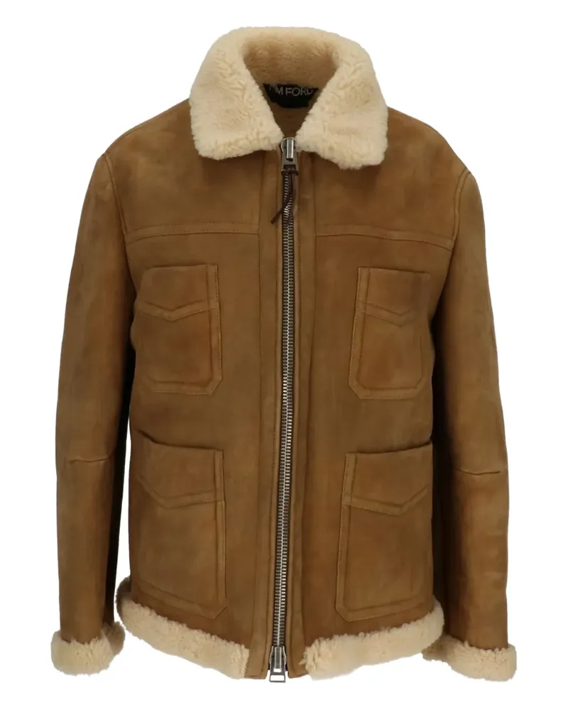Tom Ford Jacke mit Shearling-Kragen - Braun Braun