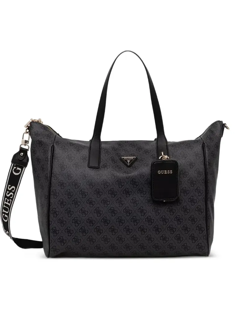 Guess Latona logo-monogram zip-fastening tote bag - Schwarz Schwarz