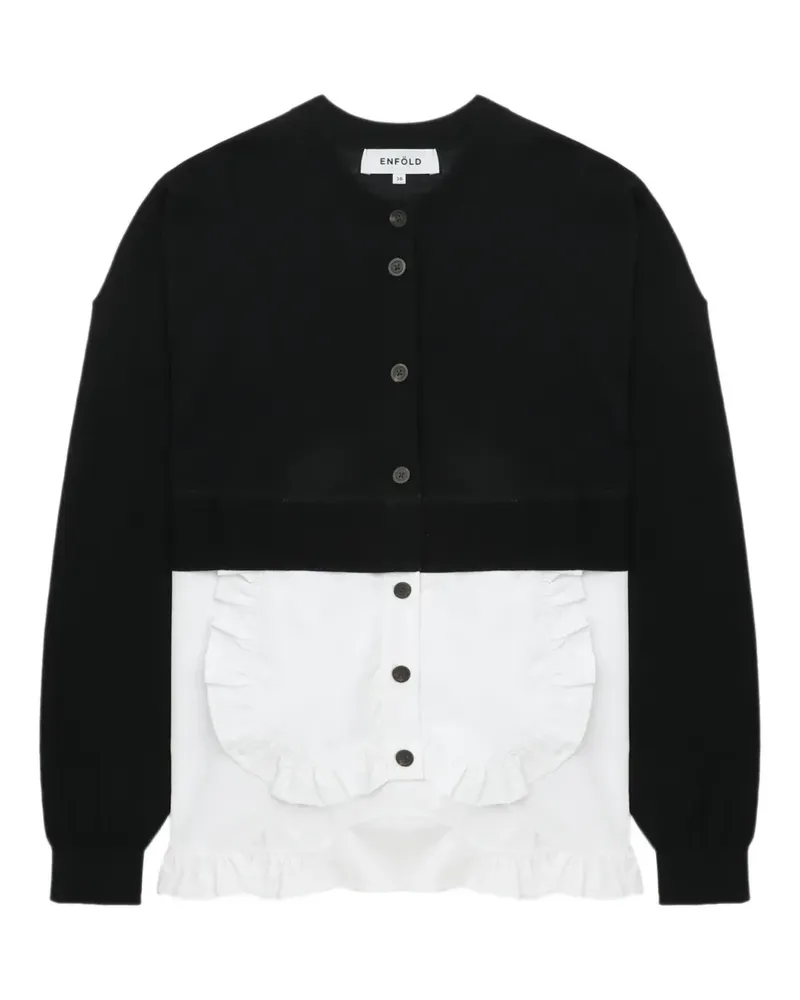 ENFÖLD Cardigan mit Rüschendetail - Blau Blau