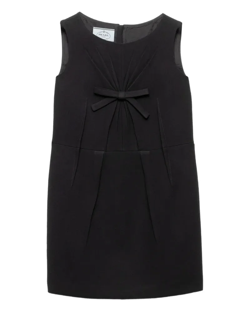 Prada Plissiertes Minikleid mit Schleife - Schwarz Schwarz