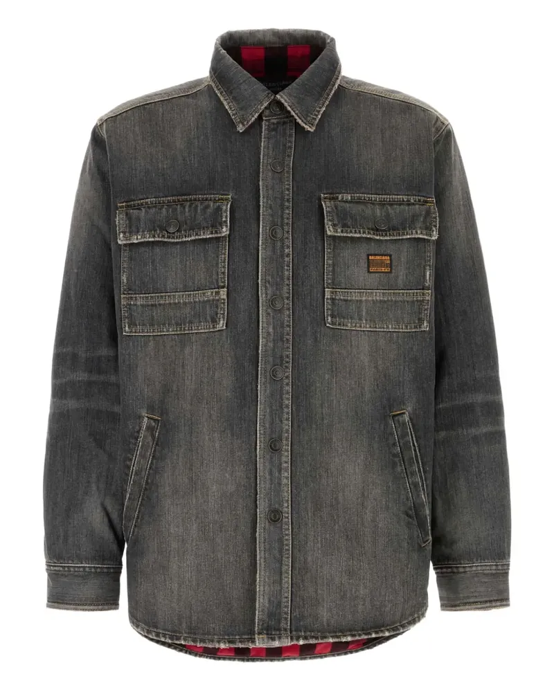 Balenciaga Jeansjacke mit Taschen - Grau Grau