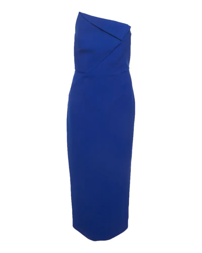 Roland Mouret strapless asymmetric midi dress - Blau Blau