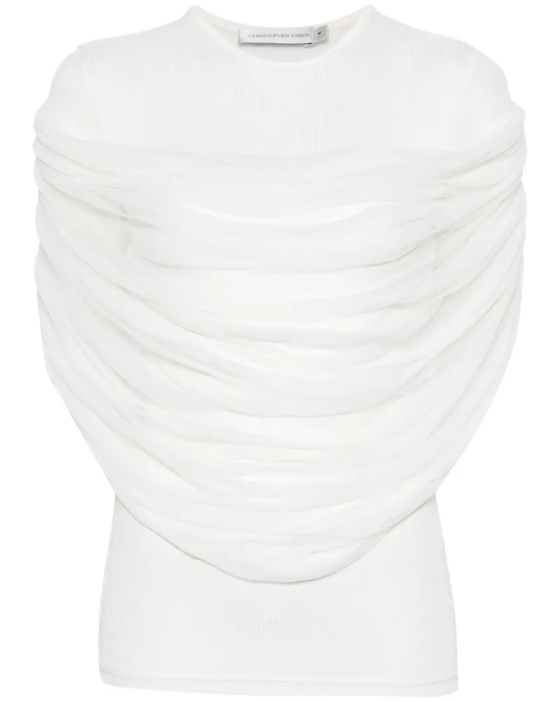 Christopher Esber Sonora T-Shirt mit drapiertem Einsatz - Weiß Weiß