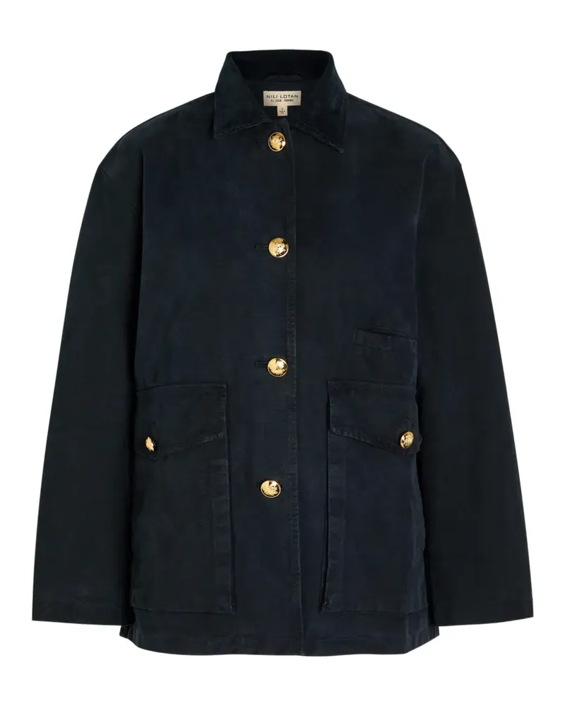 Nili Lotan Bomberjacke mit Knopfleiste - Blau Blau