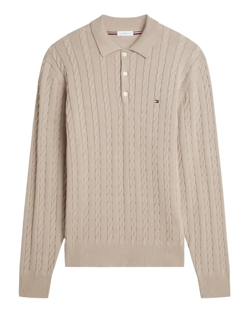 Tommy Hilfiger cable-knit polo sweater - Nude Nude