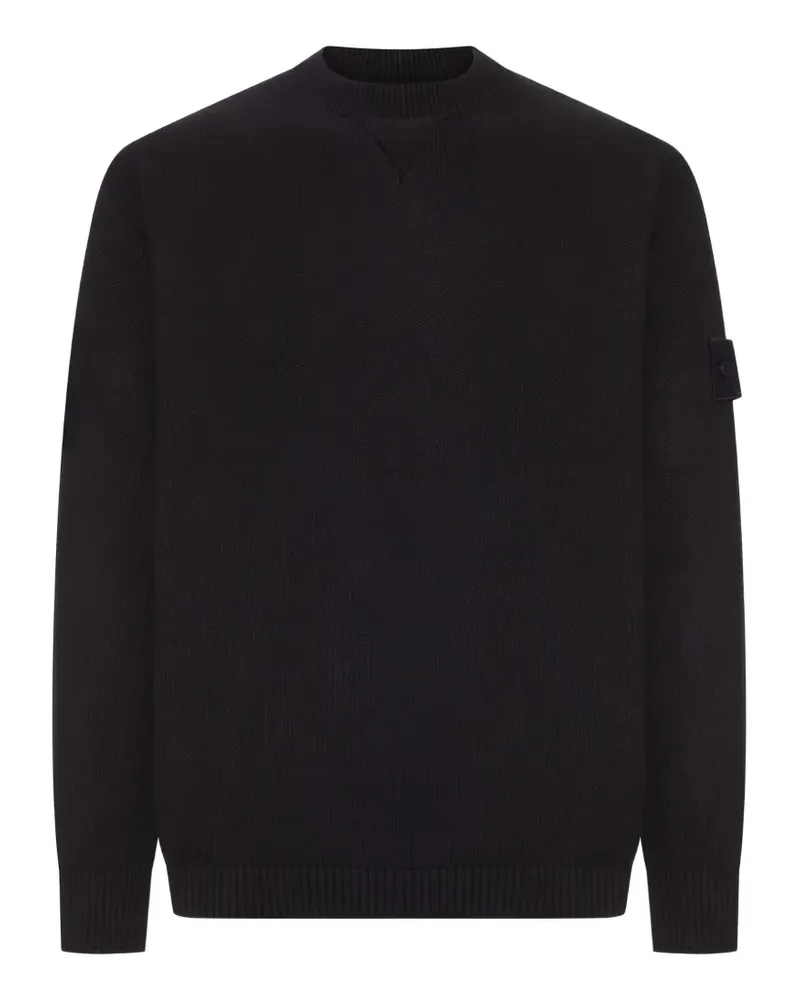 Stone Island Pullover mit Kompass-Patch - Schwarz Schwarz