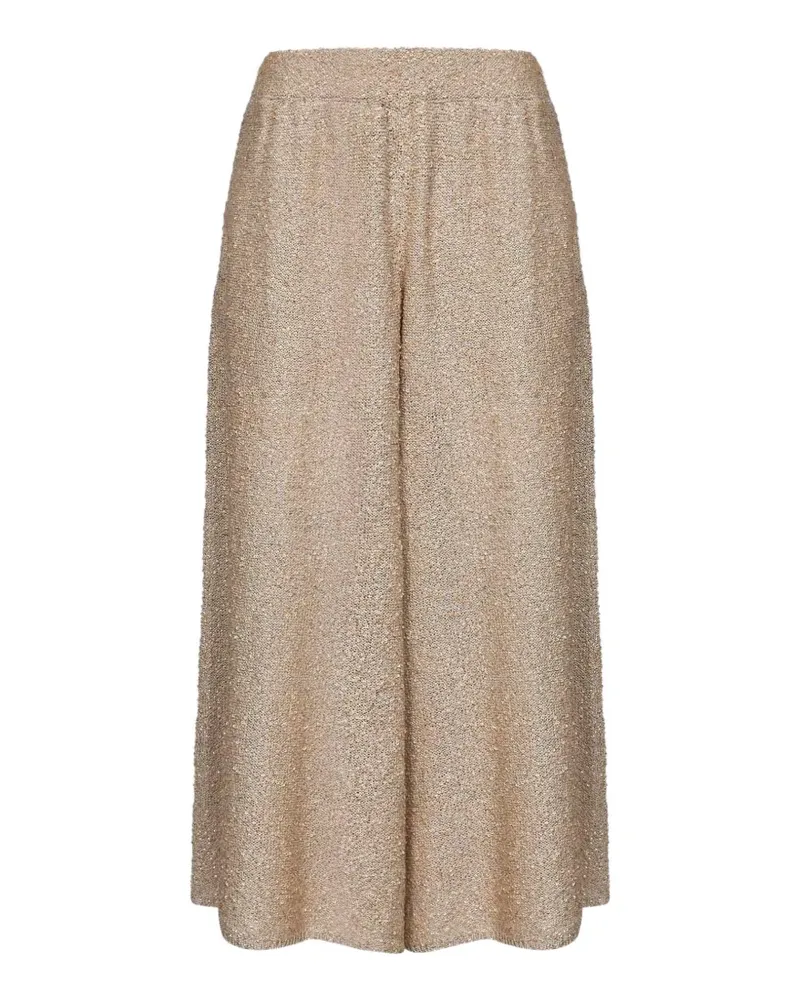 Brunello Cucinelli sequin-embroidered wide-leg trousers - Nude Nude